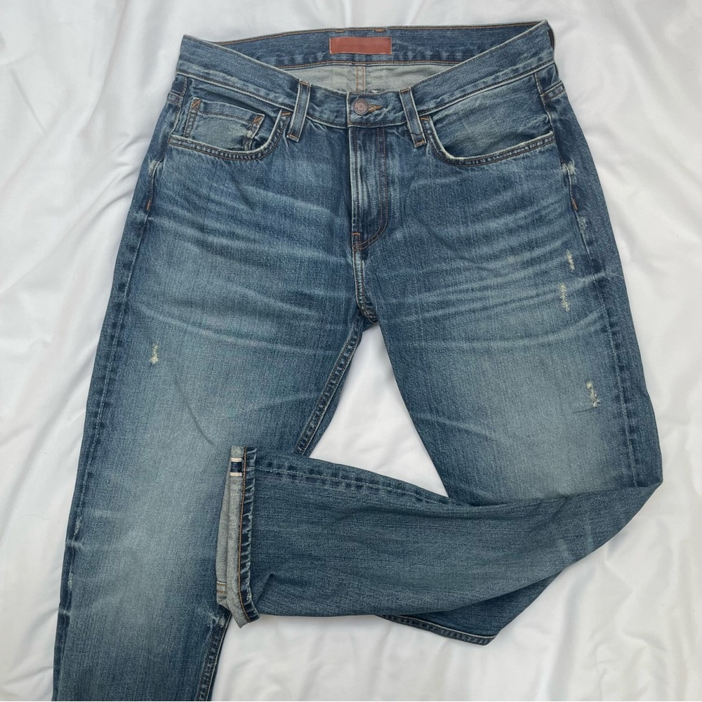 Current/Elliott Mid Blue Selvedge Slim Jeans size 32